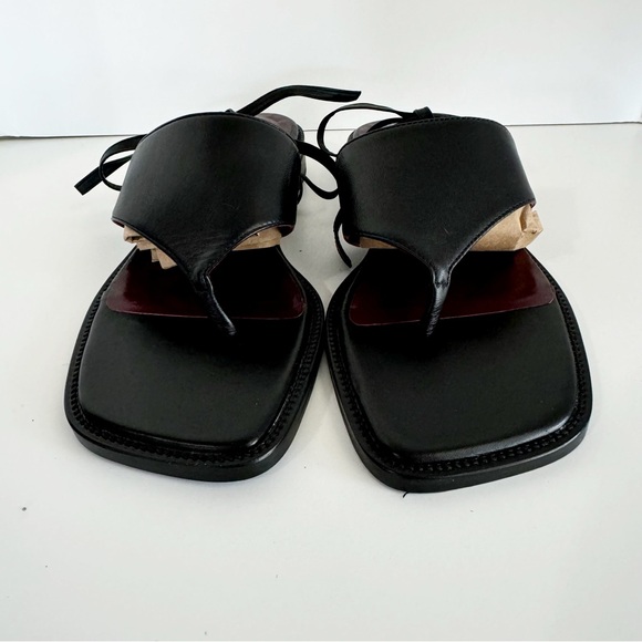 Staud Alexandre Lace Up Leather Gladiator Sandal US 9/9.5 EUR 40 Black - Picture 5 of 11